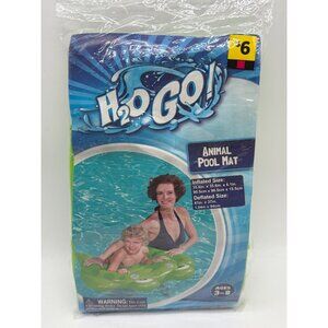 H2OGO! Green Frog Animal Pool Mat For Kids Ages 3-8 Inflated Size 35.6"x35.6"x6.